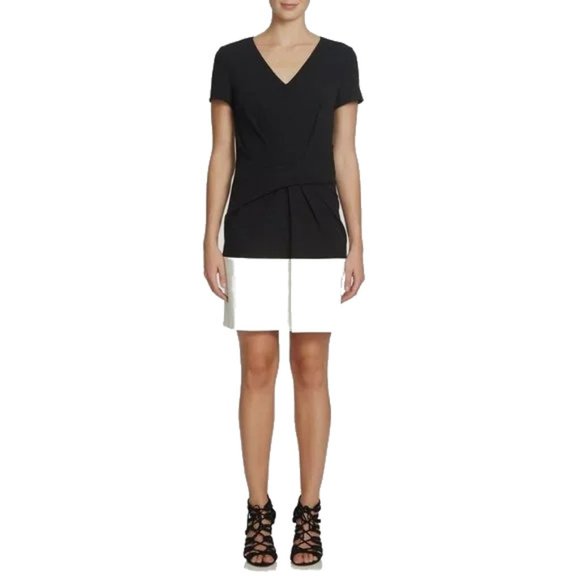 NWT Womens Size 10 Cynthia Steffe Black White Nikki Colorblock Shift Dress - Picture 1 of 3